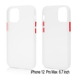 Slim Matte Hybrid Bumper Case for iPhone 12 Pro Max 6.7 inch (White)